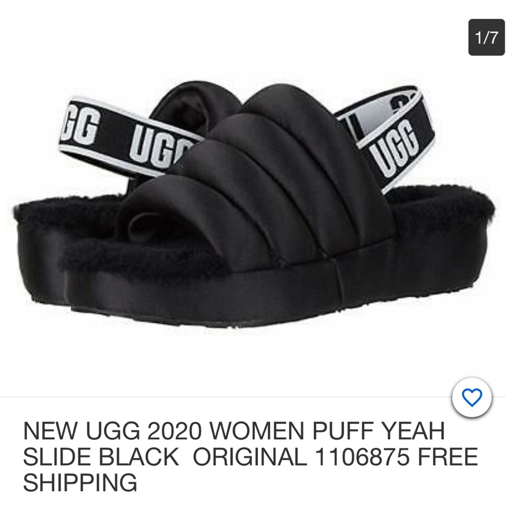 UGGS PUFF SLIDES❤️🖤🤍